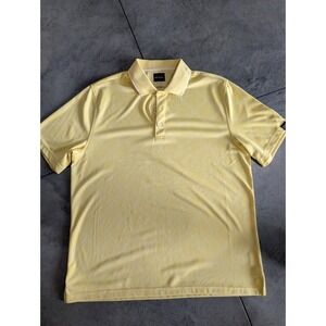 Greg Norman Tasso Elba Play Dry Men's Yellow Polo Shirt Short Sleeve Golf Size L